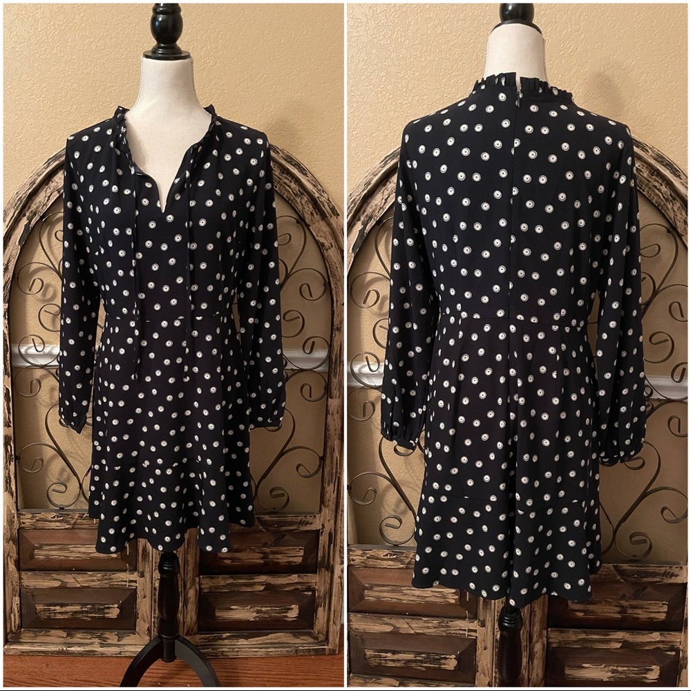 Loft Bloom Ruffle Tie Neck Dress - Picture 3 of 4